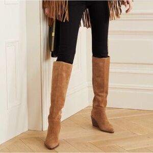 VINCE Marlow Tall Wedge Knee High Suede Boots Size7.5